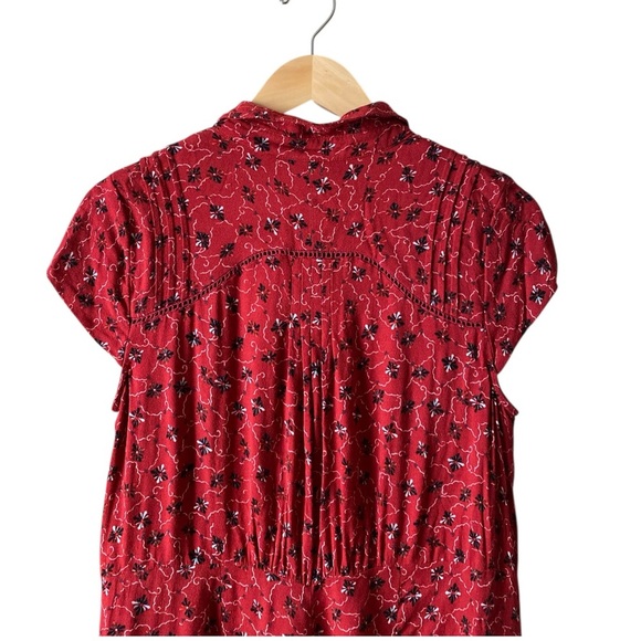 People Red Floral Combo Short Sleeves Romper Size M - Picture 10 of 12